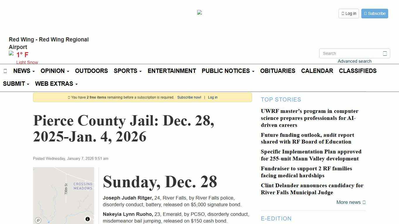 Pierce County Jail: Dec. 28, 2025-Jan. 4, 2026 - Pierce County Journal